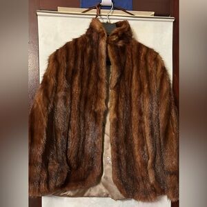 vintage Gold & Shalet brown mink fur cape or stole, made in US